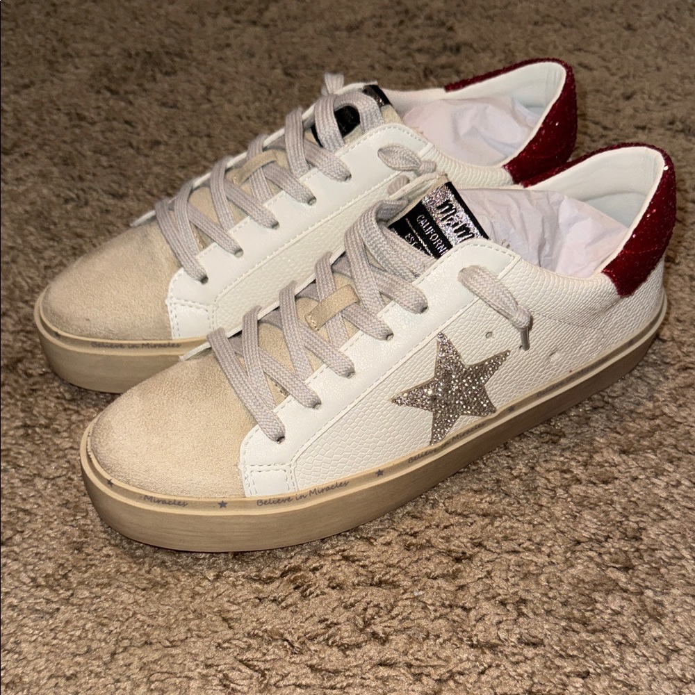 White and Red Women's Sneakers